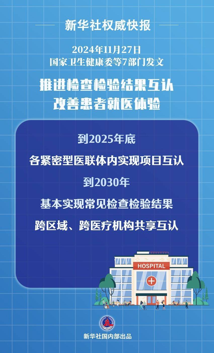 七部门发文推进医疗机构检查检验结果互认