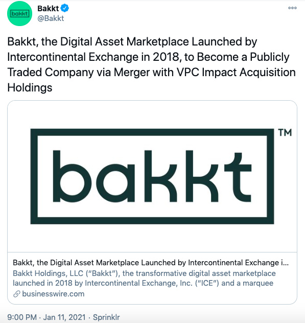 Bakkt(BAKKT最少充值多少)